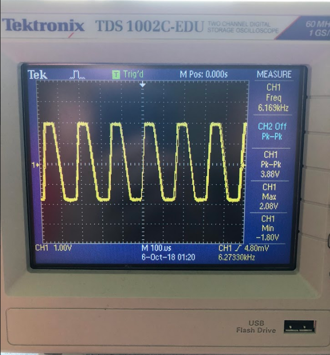 Oscilloscope Output of IR Signal With Amplification